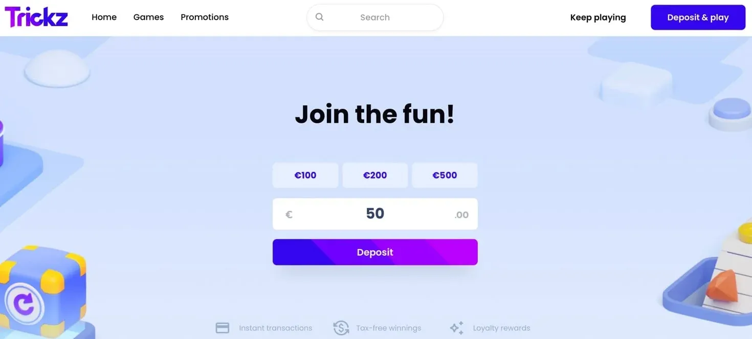 Trickz Casino dépôts